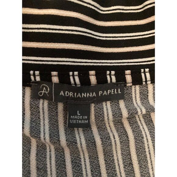 Adrianna Papell, women's stripped blouse with front collar tie size large - Picture 8 of 9